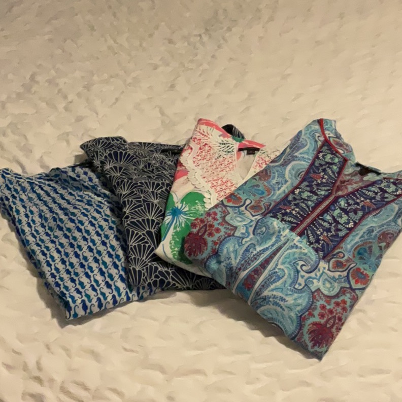 4 Talbots Multicolor Patterned Tunic Tops Size M